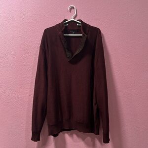 TRICOTS ST RAPHAEL Men’s Burgundy 3/4 Button Up Sweater Size 2XLT